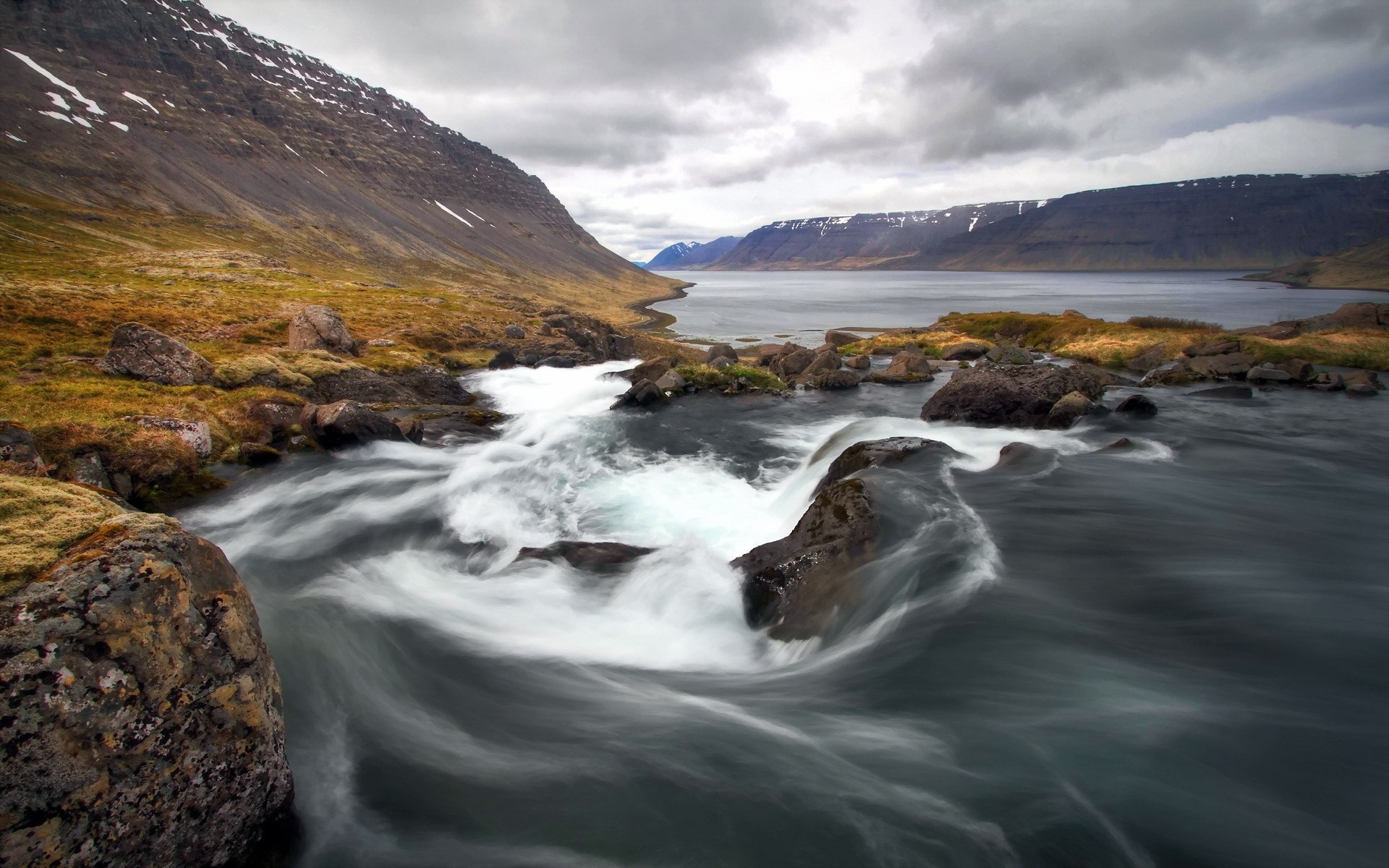 Исландия гора природа река водопад пейзаж загрузить