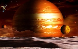 Вулканы спутника Ио зажигают полярные сияния над Юпитером