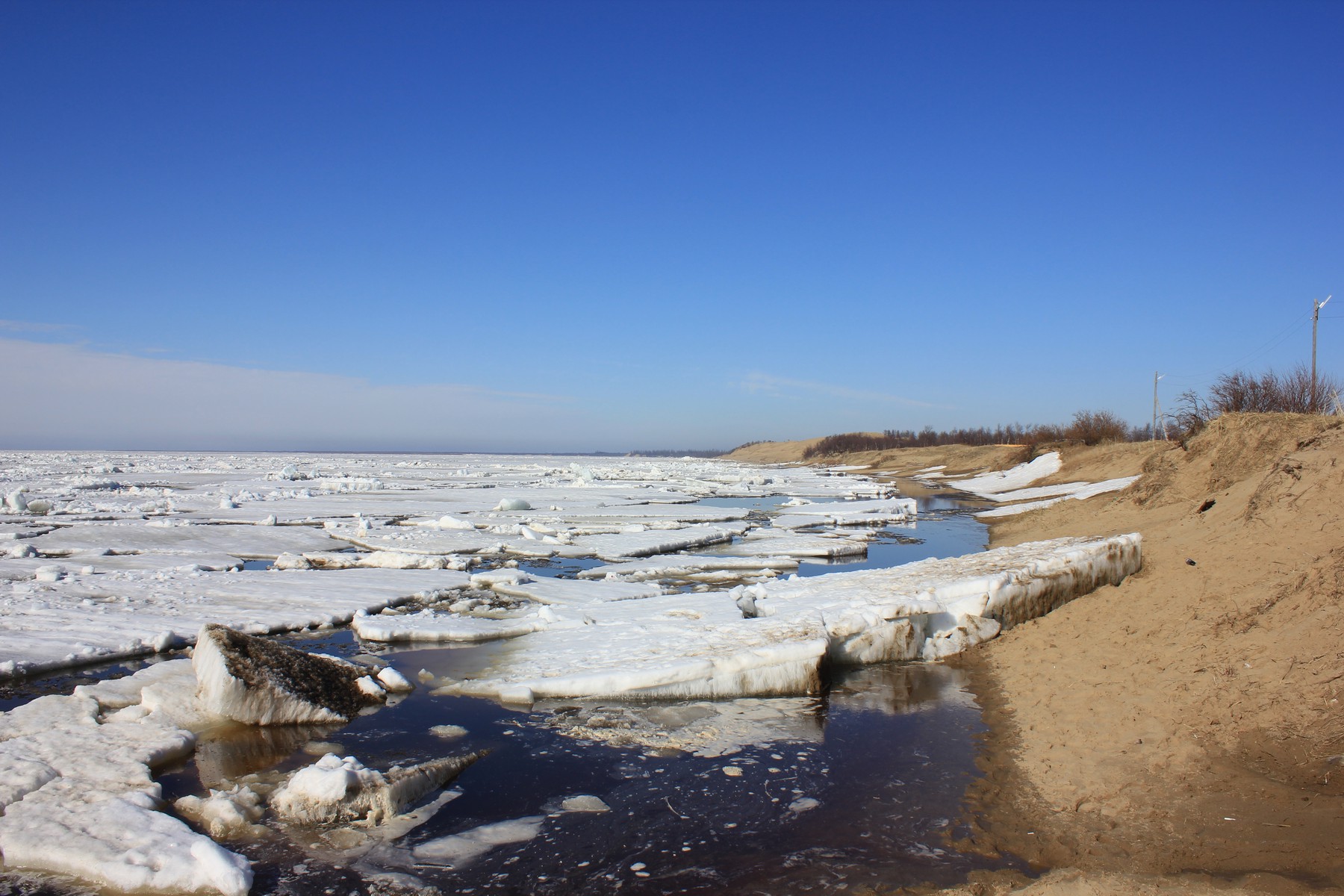 Уровень льда на реке Печора