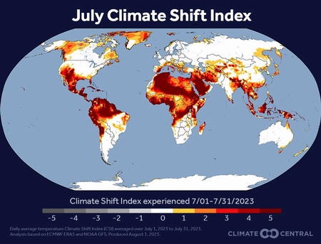 В июле 2023 года - 80% жителей Земли почувствовали на себе изменения климата